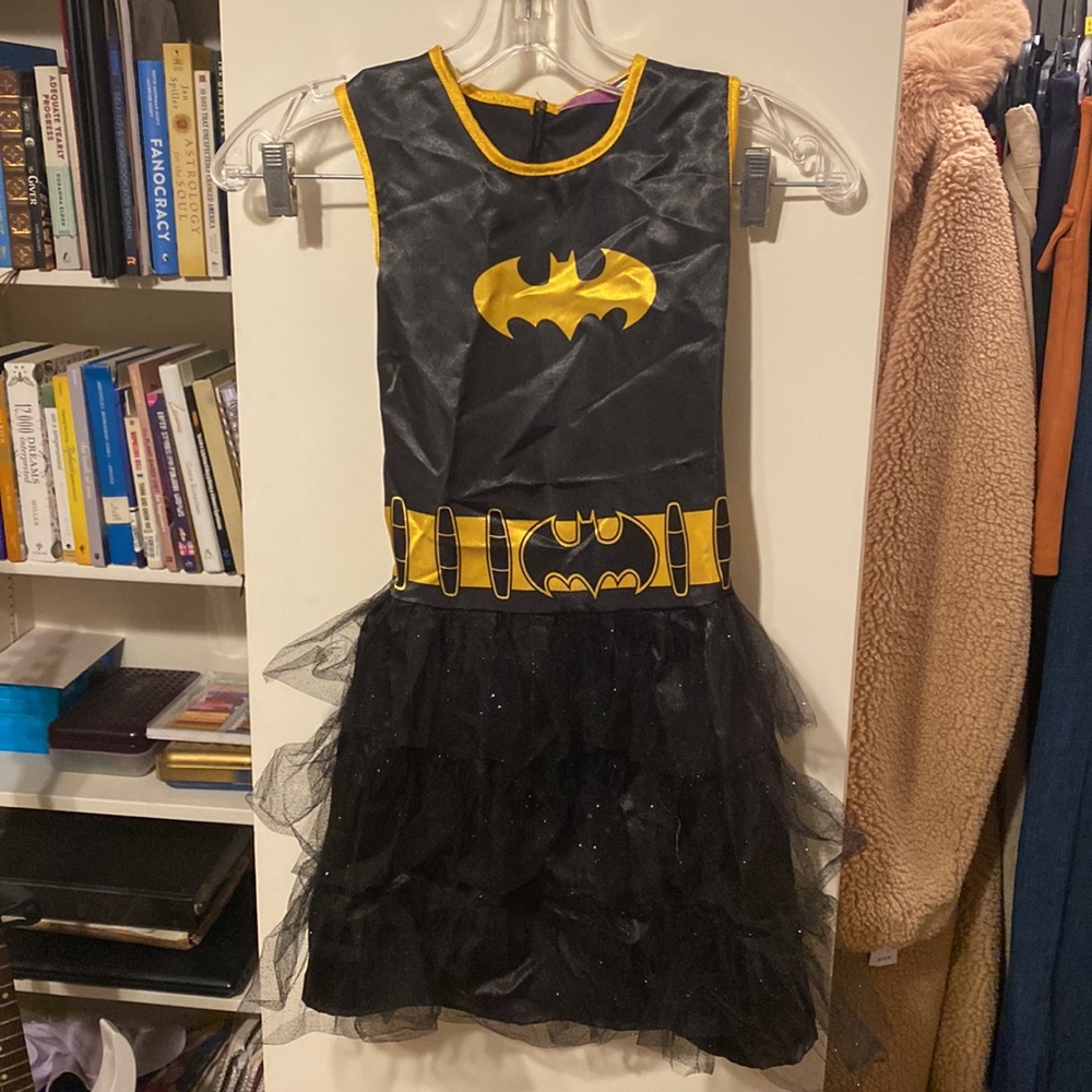 Girls Batman costume dress with tutu and mask